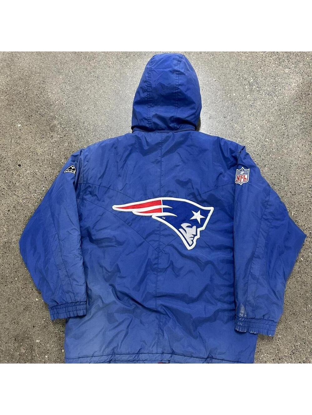 Vintage 90s Apex One New England Patriots blue puffer jacket NFL Size XL